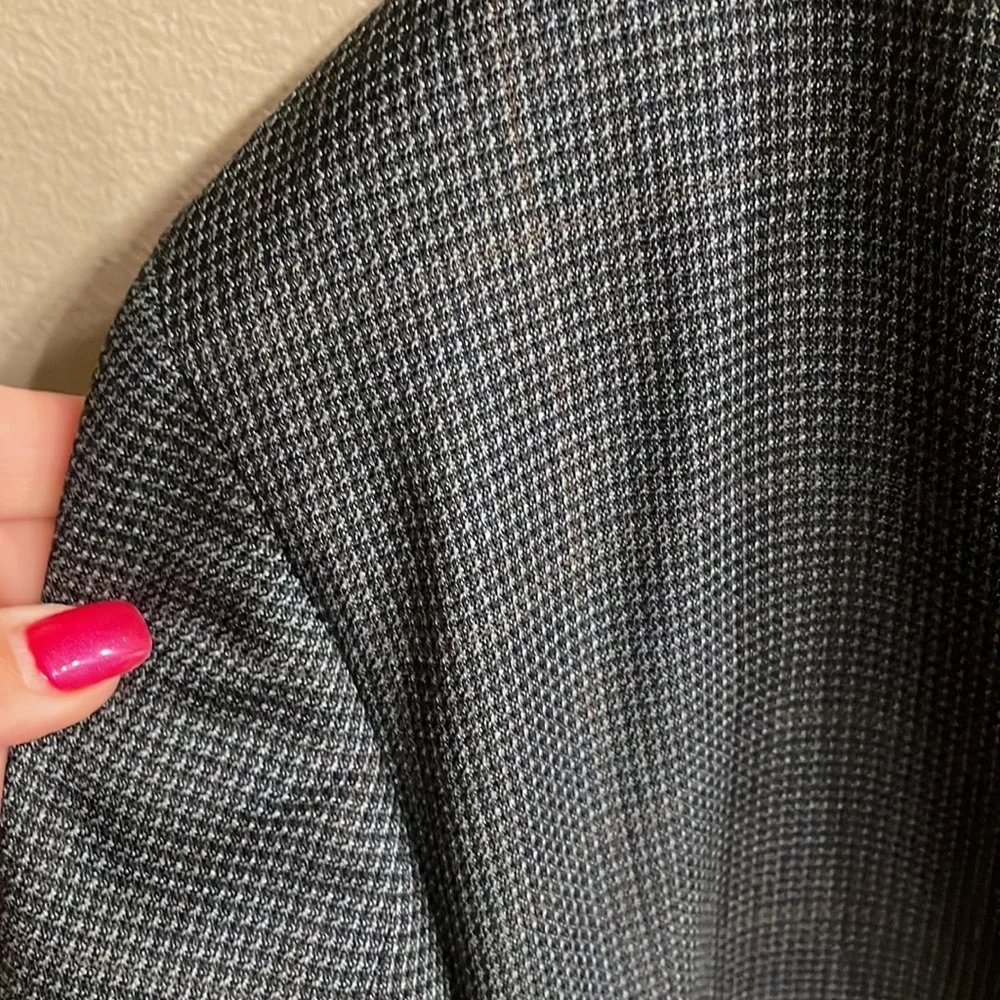 Andrew Frezza men’s Grey Blue small check blazer jacket career 100% wool 46R - Picture 12 of 15